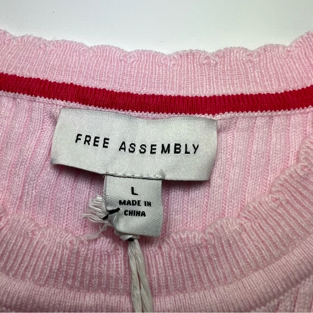 Free Assembly pink stretchy tank size L NWT - Picture 2 of 4